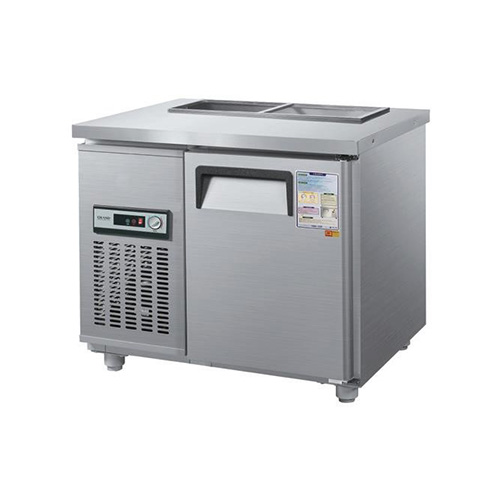 찬밧드 테이블 냉장고 900 아날로그 직접 냉각 냉장 105L 메탈